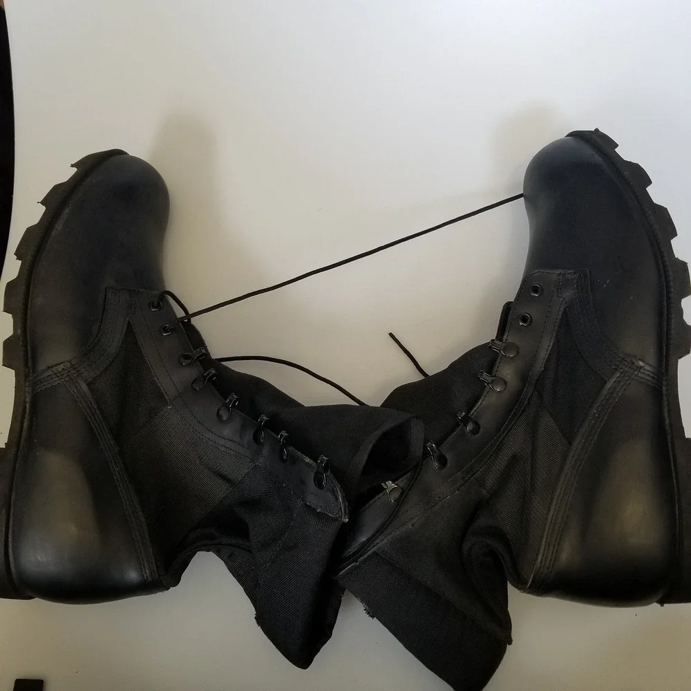Ro-Search Boots Mens 14 Wide Black Military Combat Spike Protective Jungle
